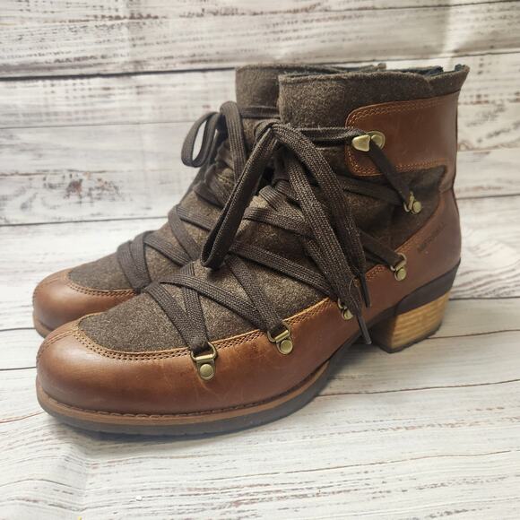 Merrell Shiloh II Women's 11 Brown Felted Wool Leather Boots - J004418 Steampunk - Picture 9 of 14
